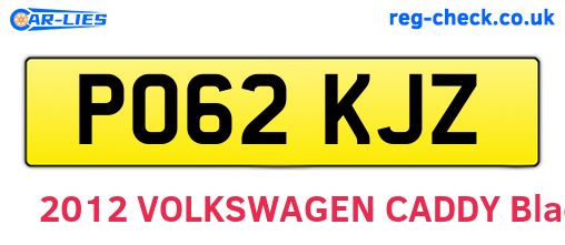 PO62KJZ are the vehicle registration plates.