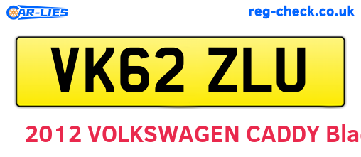 VK62ZLU are the vehicle registration plates.