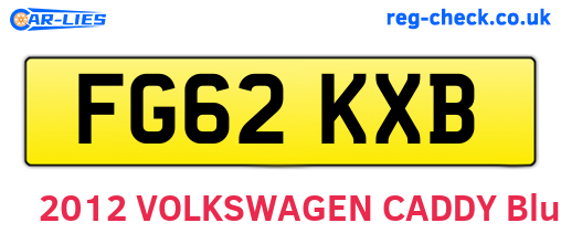 FG62KXB are the vehicle registration plates.
