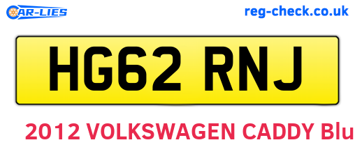 HG62RNJ are the vehicle registration plates.