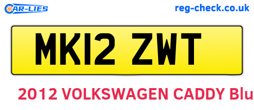 MK12ZWT are the vehicle registration plates.