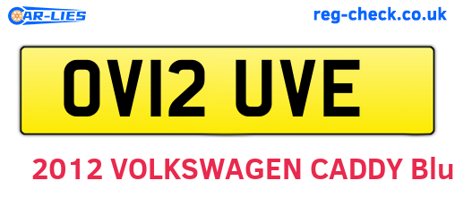 OV12UVE are the vehicle registration plates.