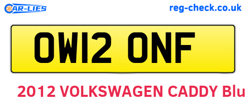 OW12ONF are the vehicle registration plates.