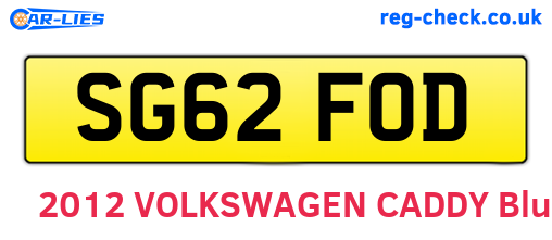 SG62FOD are the vehicle registration plates.