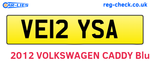VE12YSA are the vehicle registration plates.