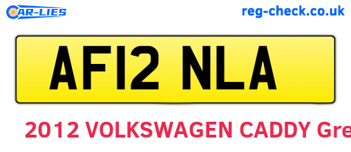 AF12NLA are the vehicle registration plates.