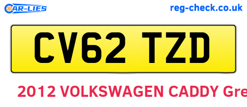 CV62TZD are the vehicle registration plates.
