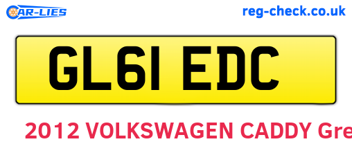 GL61EDC are the vehicle registration plates.
