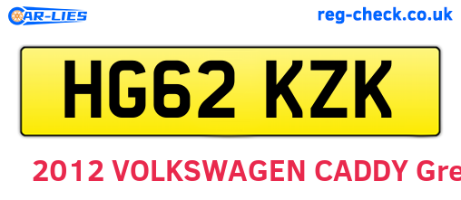 HG62KZK are the vehicle registration plates.