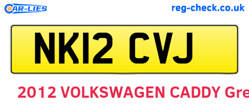 NK12CVJ are the vehicle registration plates.