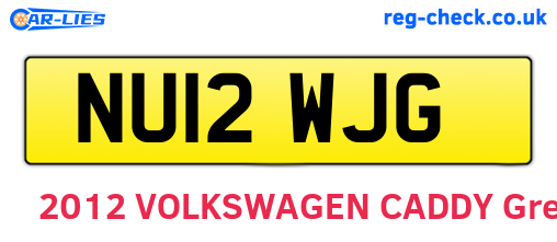 NU12WJG are the vehicle registration plates.