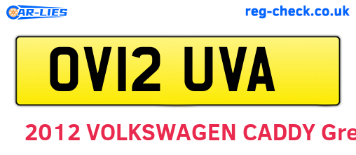 OV12UVA are the vehicle registration plates.