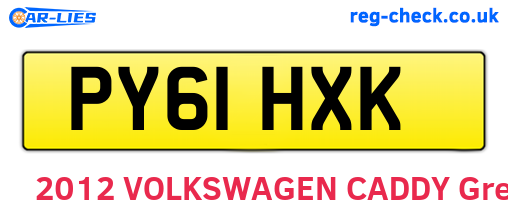 PY61HXK are the vehicle registration plates.