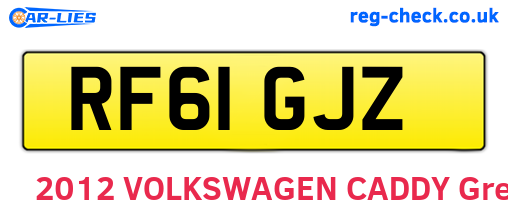 RF61GJZ are the vehicle registration plates.