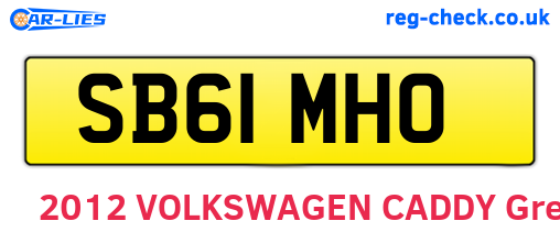 SB61MHO are the vehicle registration plates.