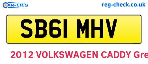 SB61MHV are the vehicle registration plates.