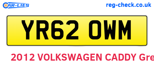 YR62OWM are the vehicle registration plates.