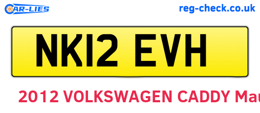 NK12EVH are the vehicle registration plates.