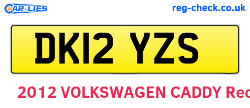 DK12YZS are the vehicle registration plates.