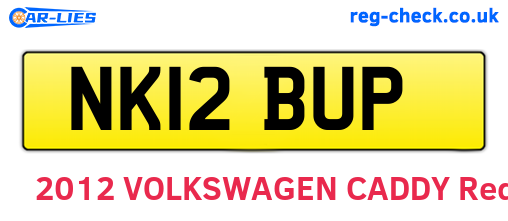 NK12BUP are the vehicle registration plates.