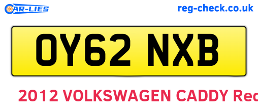 OY62NXB are the vehicle registration plates.
