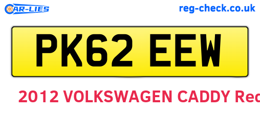PK62EEW are the vehicle registration plates.