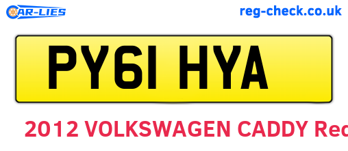 PY61HYA are the vehicle registration plates.