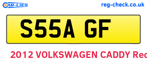 S55AGF are the vehicle registration plates.