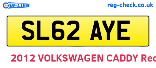 SL62AYE are the vehicle registration plates.