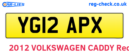 YG12APX are the vehicle registration plates.