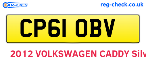 CP61OBV are the vehicle registration plates.