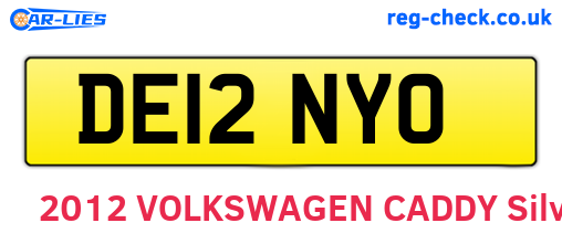 DE12NYO are the vehicle registration plates.