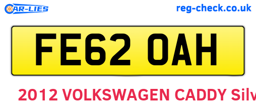FE62OAH are the vehicle registration plates.