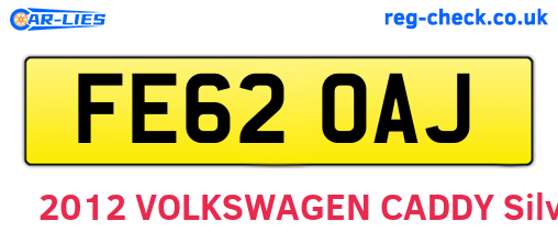 FE62OAJ are the vehicle registration plates.