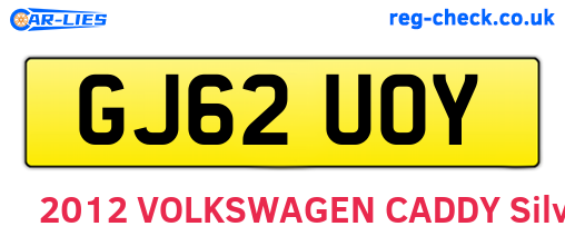 GJ62UOY are the vehicle registration plates.