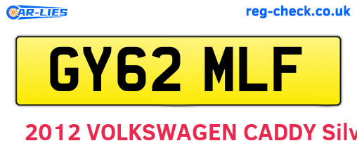 GY62MLF are the vehicle registration plates.