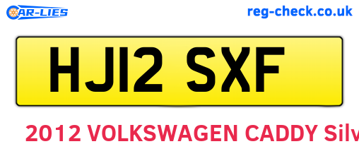HJ12SXF are the vehicle registration plates.