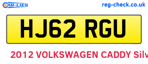HJ62RGU are the vehicle registration plates.