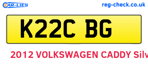 K22CBG are the vehicle registration plates.