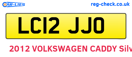 LC12JJO are the vehicle registration plates.