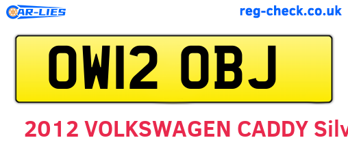 OW12OBJ are the vehicle registration plates.