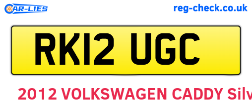 RK12UGC are the vehicle registration plates.