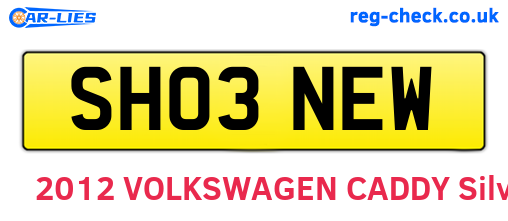 SH03NEW are the vehicle registration plates.