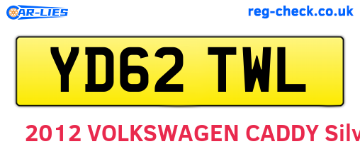 YD62TWL are the vehicle registration plates.