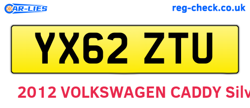 YX62ZTU are the vehicle registration plates.