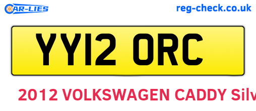 YY12ORC are the vehicle registration plates.