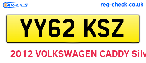 YY62KSZ are the vehicle registration plates.