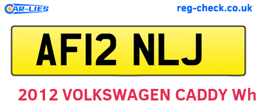 AF12NLJ are the vehicle registration plates.