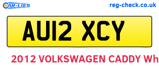 AU12XCY are the vehicle registration plates.