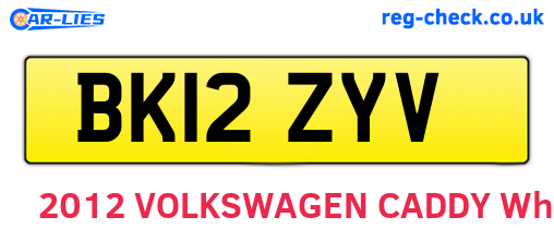 BK12ZYV are the vehicle registration plates.